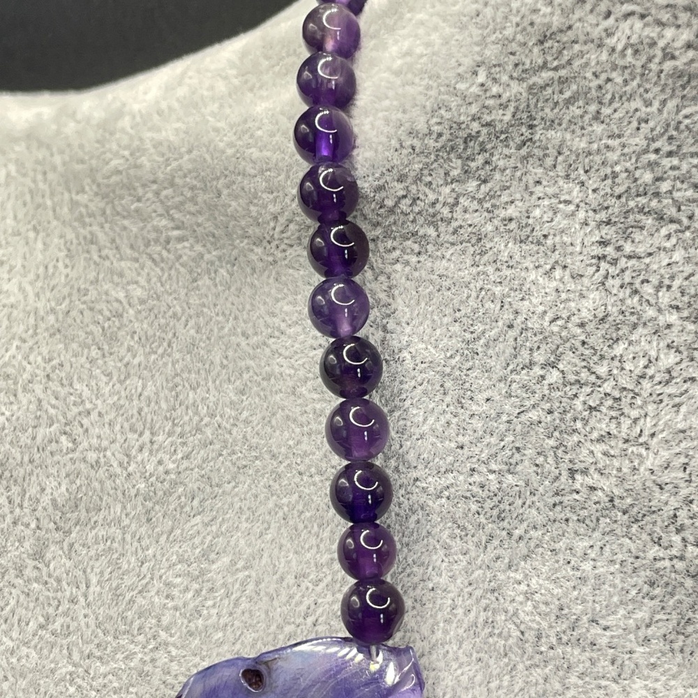 Barse Amethyst Purple Agate Slice Statement Necklace NIB - Picture 11 of 16